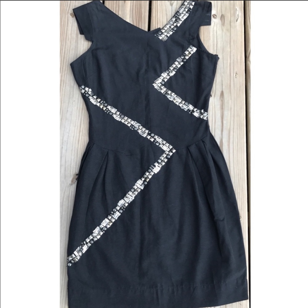 [River Island] Navy Embellished Dress